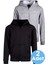 Çocuk Unisex Pamuklu Kapüşonlu Fermuarlı Sweatshirt 2'li Set 1