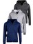 Çocuk Unisex Pamuklu Kapüşonlu Fermuarlı Sweatshirt 3'lü Set 2