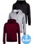 Çocuk Unisex Pamuklu Kapüşonlu Fermuarlı Sweatshirt 3'lü Set 1