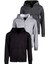 Çocuk Unisex Pamuklu Kapüşonlu Fermuarlı Sweatshirt 3'lü Set 2