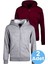 Çocuk Unisex Pamuklu Kapüşonlu Fermuarlı Sweatshirt 2'li Set 1
