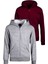 Çocuk Unisex Pamuklu Kapüşonlu Fermuarlı Sweatshirt 2'li Set 2