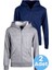 Çocuk Unisex Pamuklu Kapüşonlu Fermuarlı Sweatshirt 2'li Set 1