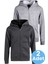 Çocuk Unisex Pamuklu Kapüşonlu Fermuarlı Sweatshirt 2'li Set 1