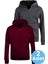 Çocuk Unisex Pamuklu Kapüşonlu Fermuarlı Sweatshirt 2'li Set 1