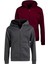 Çocuk Unisex Pamuklu Kapüşonlu Fermuarlı Sweatshirt 2'li Set 2