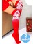 Kadın Yeni Yıl Temalı Geyik Desenli Diz Üstü Çorap 2'li Set 4