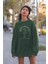 Genç Kadın Brave Beauty Flover Baskılı Oversize Sweatshirt 22727 1