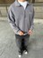 Oversize Yarım Fermuarlı Baskılı Yıkamalı Sweatshirt Kahverengi 3