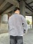 Oversize Yarım Fermuarlı Baskılı Yıkamalı Sweatshirt Kahverengi 5