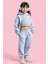 Almogro Mavi Pamuklu Kız Çocuk Crop Sweatshirt 4