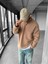 Erkek Polo Yaka Polar Sweatshirt Açık Kahve 2