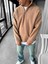 Erkek Polo Yaka Polar Sweatshirt Açık Kahve 3