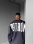 Erkek Oversize Patrón Baskılı Premium Sweatshirt Antrasit 2
