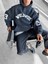 Erkek Wrld Wide Baskılı Oversize Hoodie Füme 2