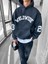 Erkek Wrld Wide Baskılı Oversize Hoodie Füme 3