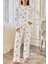 Çiçek Desenli Fitilli Pamuklu Uzun Pijama Takımı 4