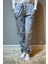Kadın Polar Manşetli Pijama Tek Alt Yıldız 130 Gri 3
