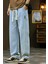 Reax Streetwear Beli Lastikli Ipli Düz Paça Rahat Kesim Erkek Jean Pantolon 2