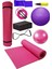 Pilates ve yoga seti: mat, lastik, atlama ipi, blok, top, renk: pembe 1