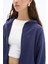 Zipper - Relaxed Fit Tam Boy Fermuarlı Kapüşonlu 3 Iplik Premium Örme Kumaş Lacivert Sweatshirt 3