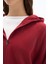Zipper - Relaxed Fit Tam Boy Fermuarlı Kapüşonlu 3 Iplik Premium Örme Kumaş Bordo Sweatshirt 4