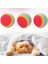 Linual® 3lü Gökkuşağı Sünger Kedi Köpek Çiğneme Oyun Topu 4,2 cm 5