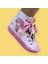 Pembe Melodi Baskılı Beyaz Keten Bağcık Detay Tasarım Çocuk Spor Ayakkabı Sneaker 2