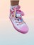Pembe Melodi Baskılı Beyaz Keten Bağcık Detay Tasarım Çocuk Spor Ayakkabı Sneaker 3