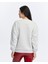 Kadife Love Yourself Desenli Gri Melanj Yumuşak Dokulu Regular Fit Bisiklet Yaka Kadın Sweatshirt 4