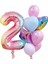 Gökkuşağı Balon Renkli Yaş Balon Rakam Konsept Yaş Balon Doğum Günü Set Yaş Balon Set 1