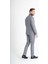 Slim Fit Yelekli Takım Elbise - Gri 1