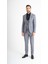 Slim Fit Yelekli Takım Elbise - Gri 2