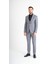 Slim Fit Yelekli Takım Elbise - Gri 3