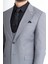 Slim Fit Yelekli Takım Elbise - Gri 5
