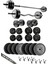 98 kg Siyah Vinyl Halter ve Dambıl Seti, Uzun ve Z-Bar ile Fitness Egzersizleri 1
