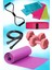 Pembe Pilates Seti: Minder, Direnç Lastiği, Squat Band, Dambıl, Atlama İpi, Kelebek Lastik 1