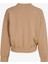 Bisiklet Yaka Düz Bej Kadın Sweatshırt M4WL-SWT-1013 2