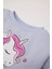 Kız Bebek Bisiklet Yaka Unicorn Baskılı İçi Yumuşak Tüylü Sweatshirt D7198A524WN 2