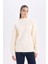 Oversize Geniş Kalıp Yarım Balıkçı Yaka Basic Düz Kalın Sweatshirt E4808AX24WN 1