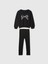 Kız Bebek Siyah Desenli Sweatshirt Set 1