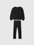 Kız Bebek Siyah Desenli Sweatshirt Set 3