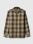 Erkek Kahverengi Waffle Örgü Flannel Gömlek 2