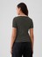 Kadın Siyah Modern Fitilli Crop T-Shirt 4