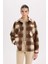 Oversize Geniş Kalıp Kareli Flanel Uzun Kollu Gömlek E0572AX24WN 1