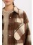 Oversize Geniş Kalıp Kareli Flanel Uzun Kollu Gömlek E0572AX24WN 5