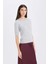 Regular Fit Bisiklet Yaka Basic Düz Yarım Kollu Triko Kazak D6205AX24WN 1