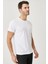 Erkek %100 Pamuk Slim Fit Dar Kesim Bisiklet Yaka Kısa Kollu Beyaz 3
