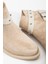 Kadın Ten Süet Termo Taban Tokalı Yanı Fermuarlı Kısa Topuklu Bot 4