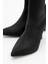 Thalin Siyah Streç Sivri Burun Kadın Ince Topuklu Bot 3